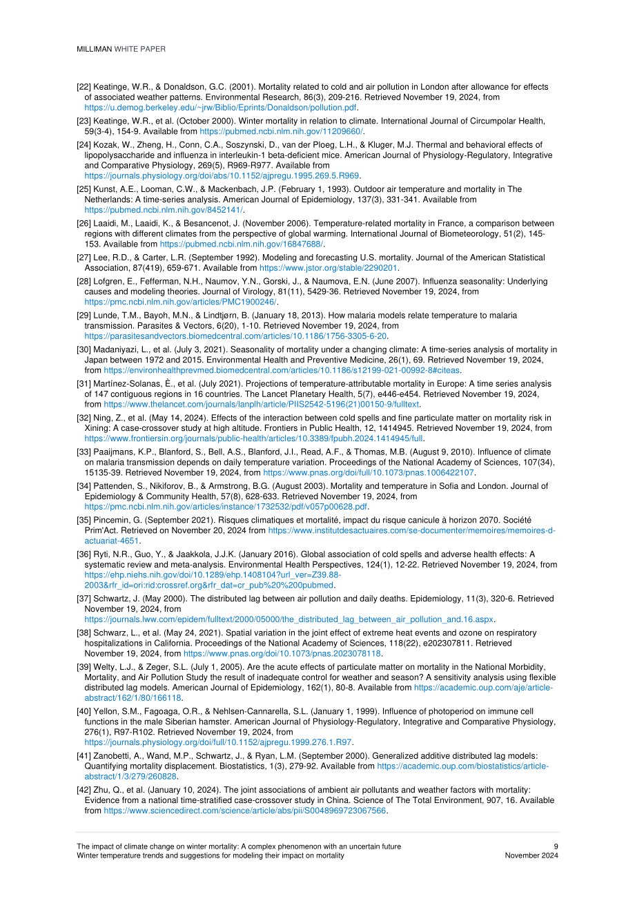 Milliman：2024气候变化对冬季死亡率的影响研究报告：未来趋势的不确定性与冬季气温对死亡率影响的模型构建建议（英文版）（17页）.pdf_第9页