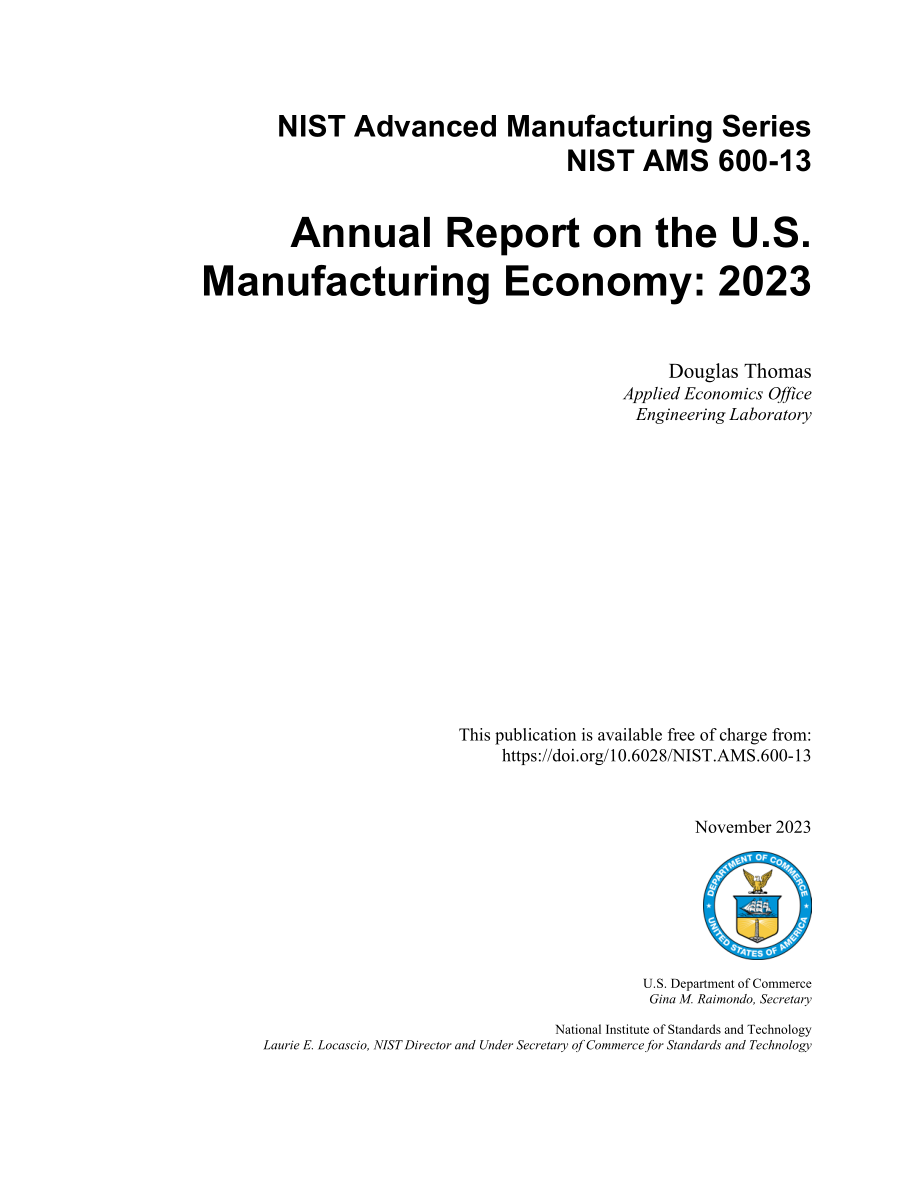 美国国家标准技术研究院（NIST）：2023年度美国制造业统计数据报告（英文版）（67页）.pdf_第2页