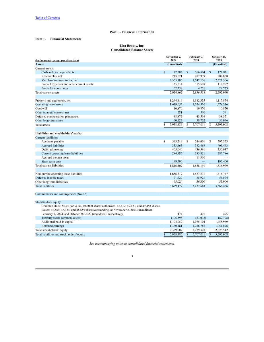Ulta Beauty（ULTA）2024年第三季度财报（英文版）（31页）.pdf_第3页