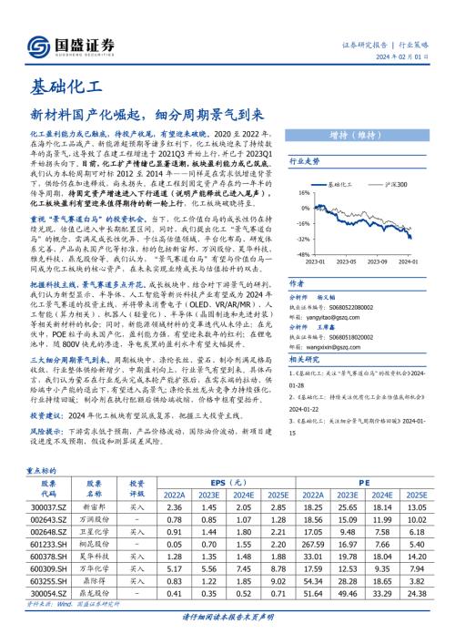 基础化工行业策略：新材料国产化崛起细分周期景气到来-240201（98页）.pdf