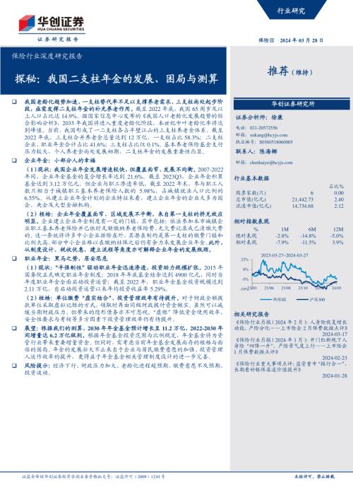 保险行业深度研究报告：探秘我国二支柱年金的发展、困局与测算-240328（22页）.pdf