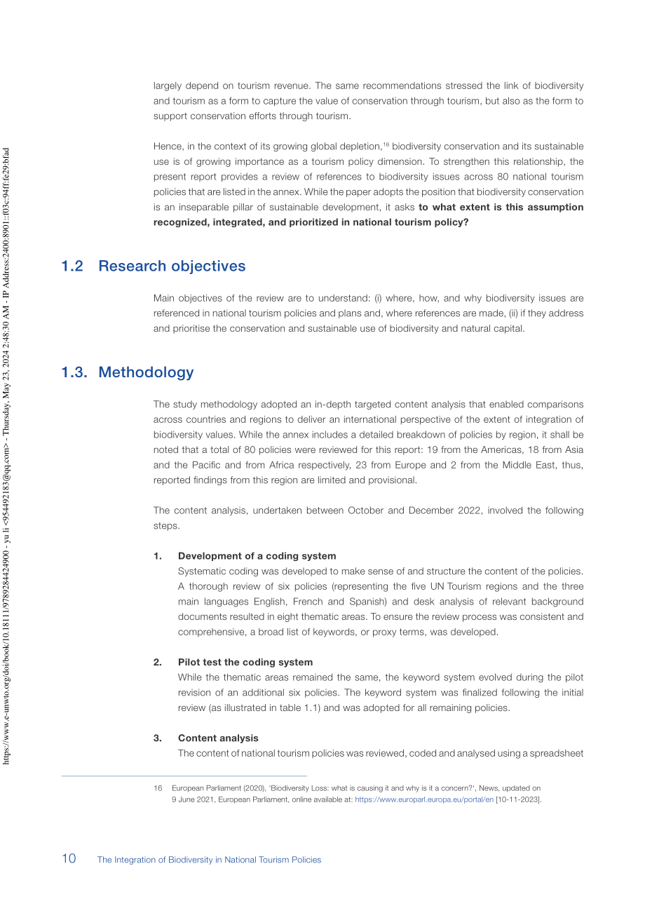 UN Tourism：2024生物多样性与国家旅游政策的整合研究报告（英文版）（48页）.pdf_第12页
