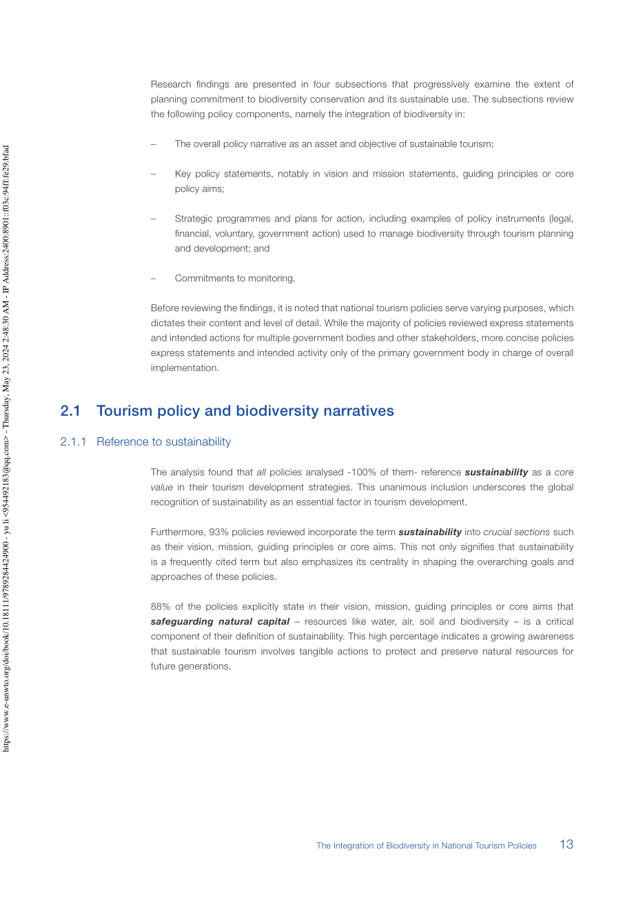 UN Tourism：2024生物多样性与国家旅游政策的整合研究报告（英文版）（48页）.pdf_第15页