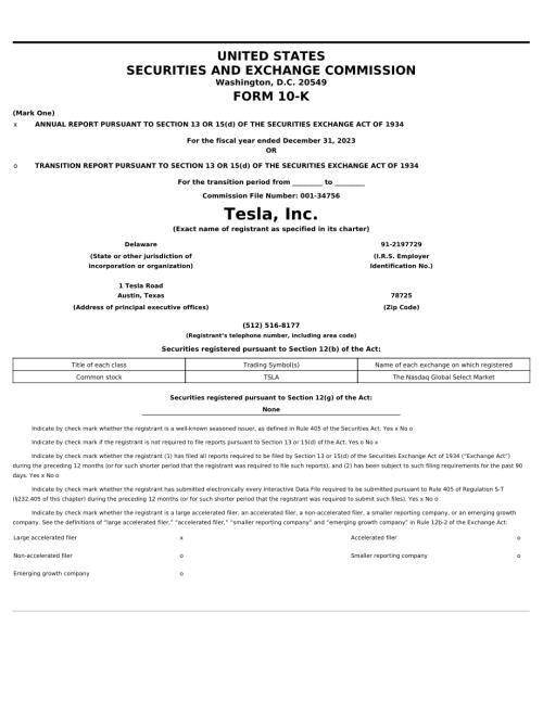 特斯拉 Tesla, Inc. (TSLA）2023年年度报告（英文版）（130页）.pdf