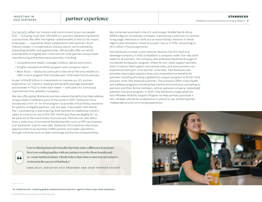 星巴克咖啡 Starbucks（SBUX）：2022年环境与社会影响报告（英文版）（82页）.pdf_第7页