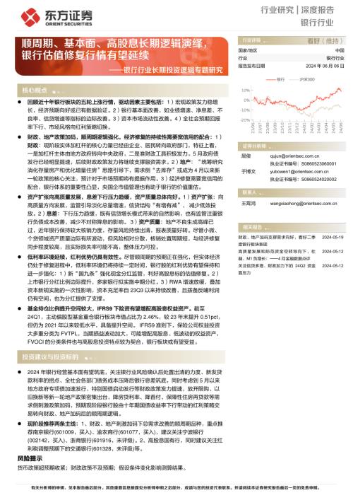 银行行业长期投资逻辑专题研究：顺周期、基本面、高股息长期逻辑演绎银行估值修复行情有望延续-240606（20页）.pdf