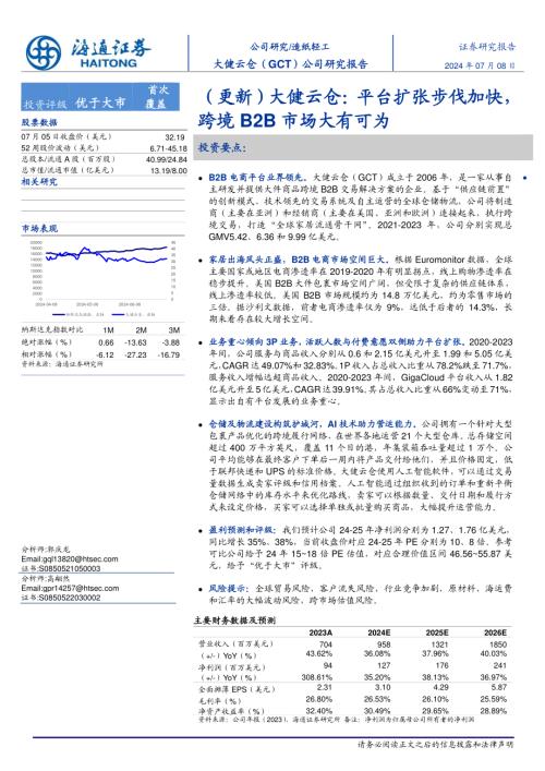 大健云仓-美股公司研究报告-（更新）：平台扩张步伐加快 跨境B2B市场大有可为-240708（23页）.pdf