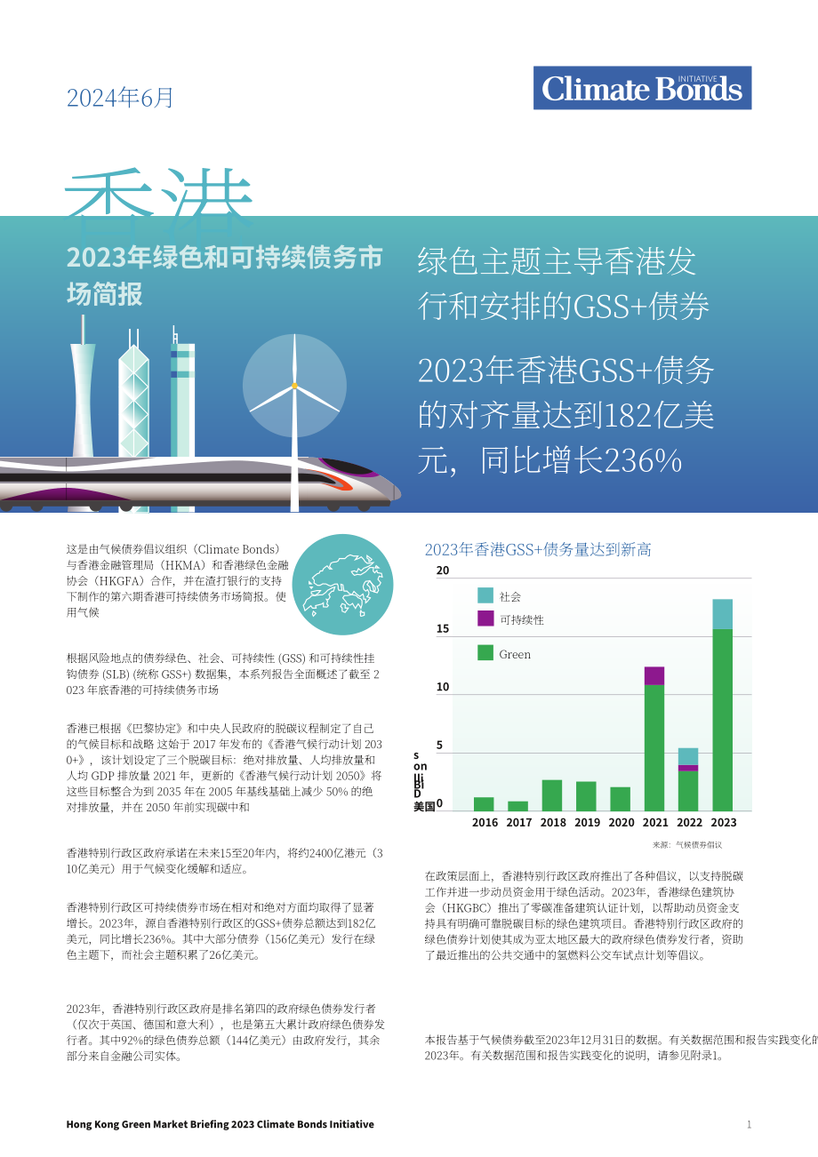 气候债券倡议组织（CBI）：2023年香港可持续债务市场简报（英文版）（13页）.pdf_第1页