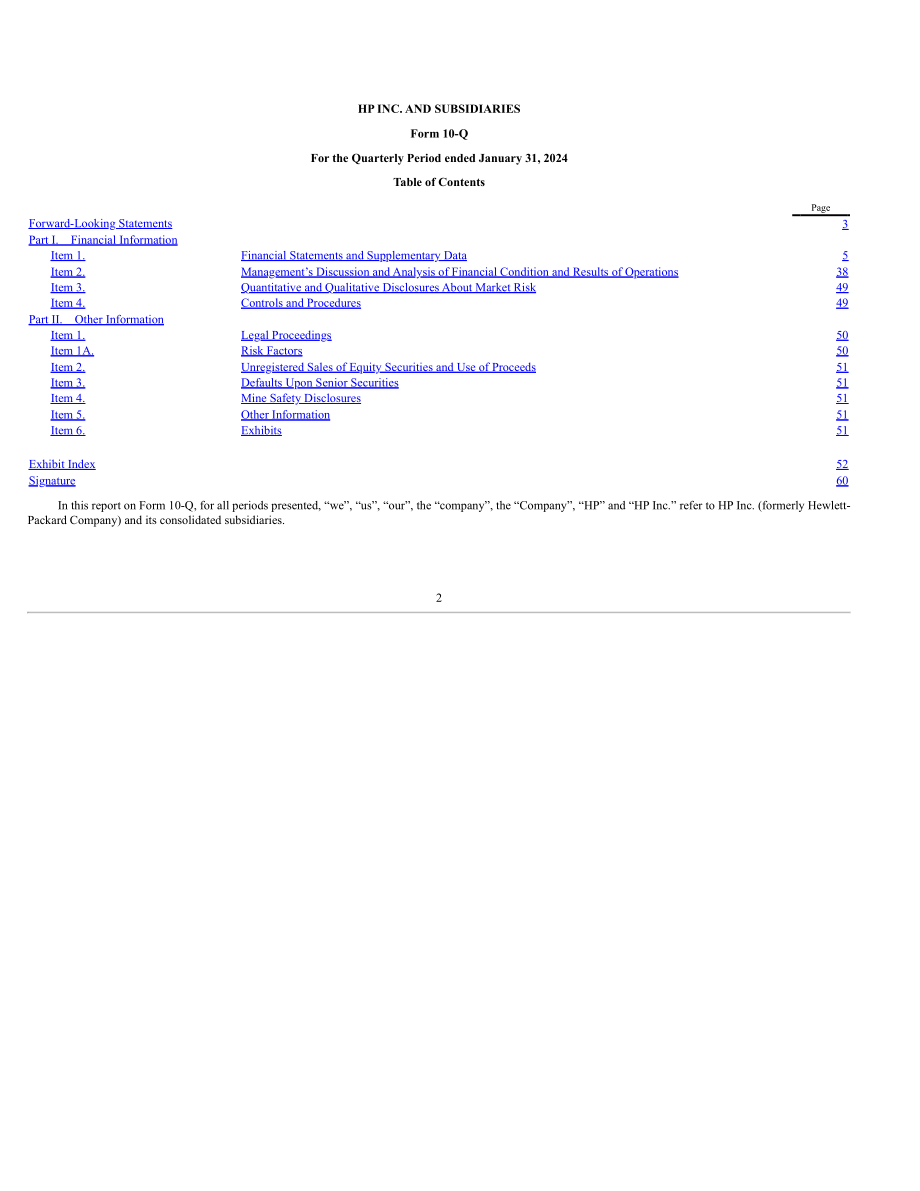 惠普公司HP Inc.（HPQ）2024财年第一财季财报「NYSE」（英文版）（113页）.pdf_第2页