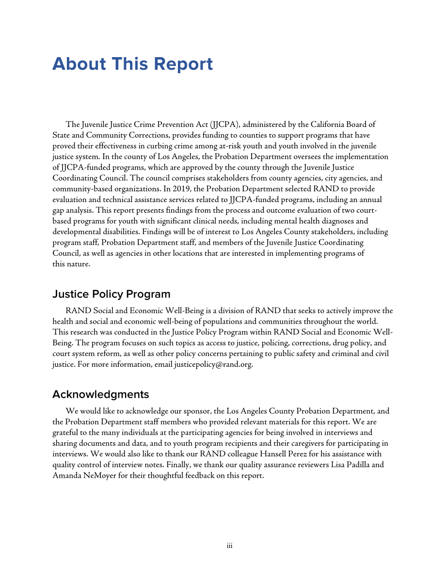 兰德公司（RAND）：2024针对有显著临床需求青少年的两种法庭干预措施评估报告（英文版）（56页）.pdf_第3页
