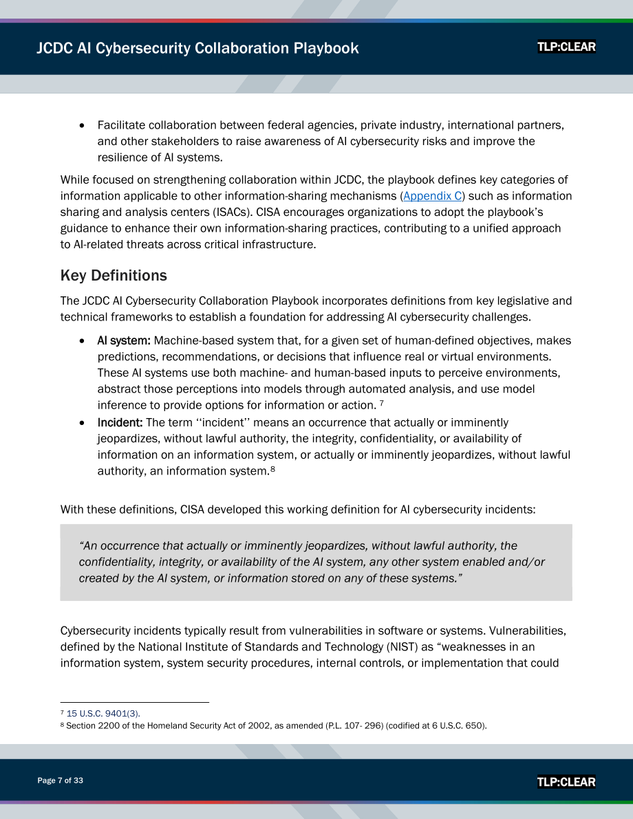 美国网络安全和基础设施安全局：2025联合网络防御协作组织人工智能网络安全协作手册（英文版）（33页）.pdf_第7页