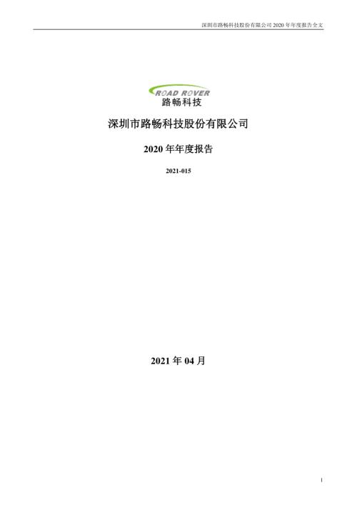 路畅科技：2020年年度报告.PDF