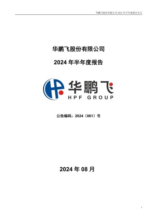 华鹏飞：2024年半年度报告.PDF