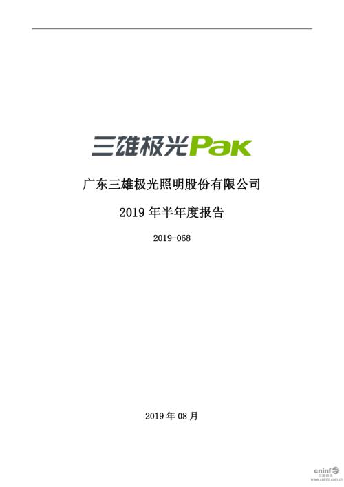 三雄极光：2019年半年度报告.PDF