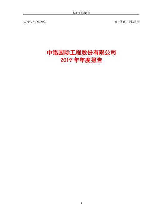 中铝国际：2019年年度报告.PDF
