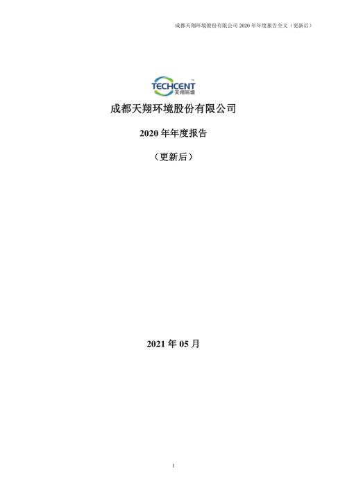 天翔环境：2020年年度报告（更新后）.PDF