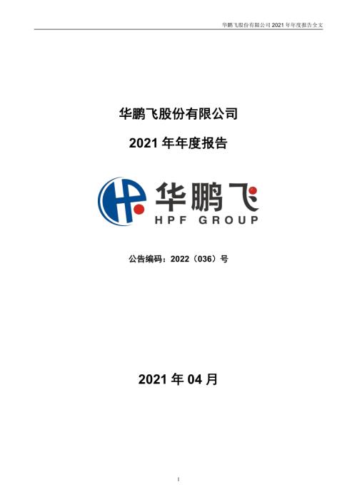 华鹏飞：2021年年度报告.PDF