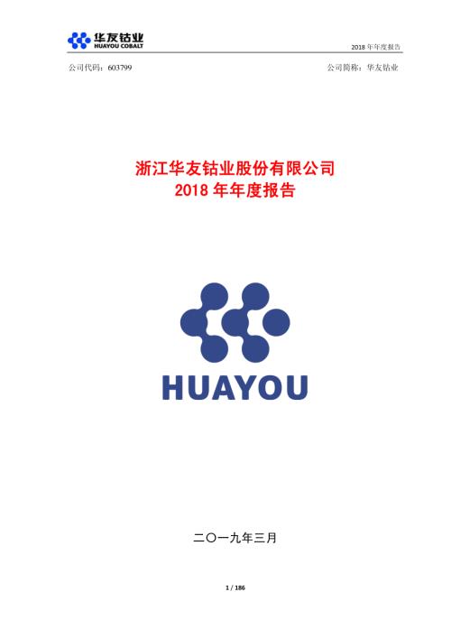 华友钴业：2018年年度报告.PDF