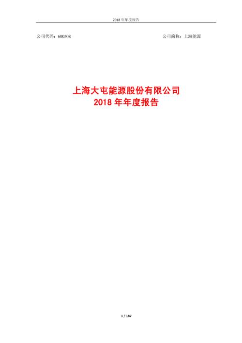 上海能源：2018年年度报告.PDF