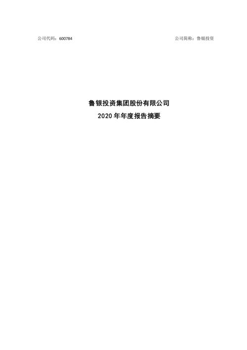 鲁银投资：鲁银投资2020年年度报告摘要.PDF