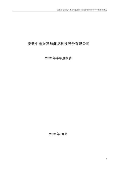中电兴发：2022年半年度报告.PDF