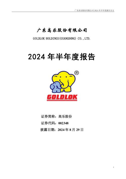 高乐股份：2024年半年度报告.PDF