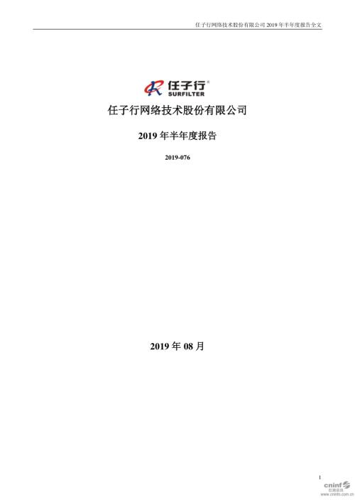 任子行：2019年半年度报告.PDF