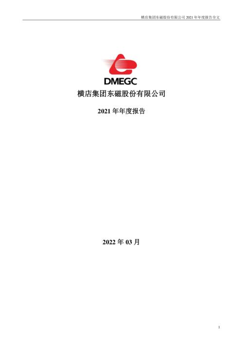 横店东磁：2021年年度报告.PDF
