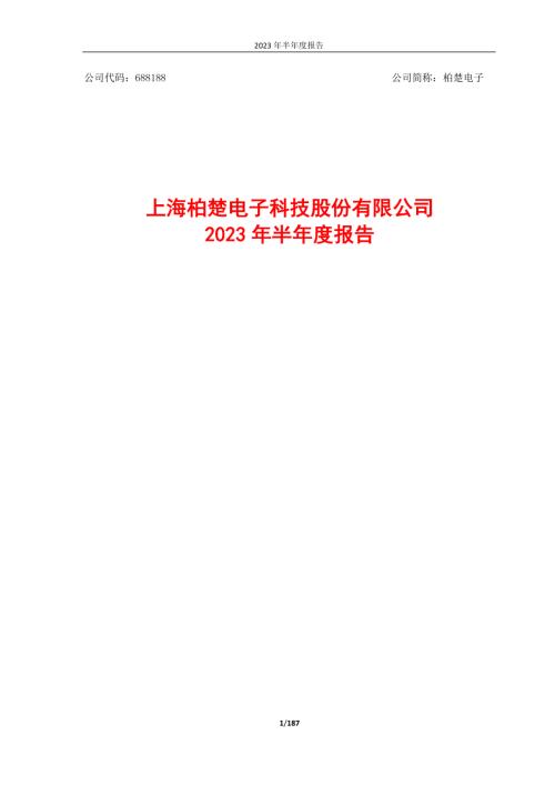 柏楚电子：2023年半年度报告.PDF