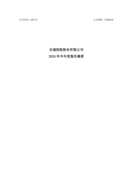安通控股：2024年半年度报告摘要.pdf