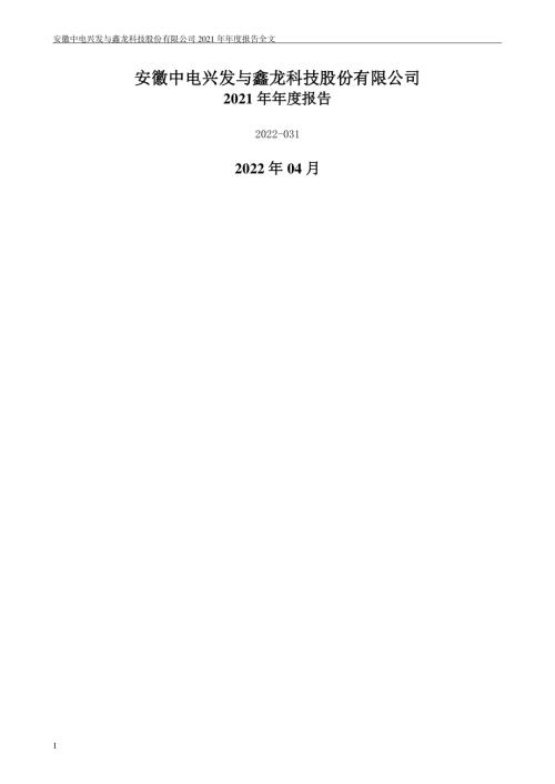 中电兴发：2021年年度报告.PDF