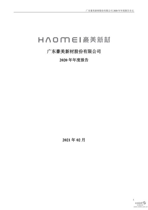 豪美新材：2020年年度报告（更新后）.PDF