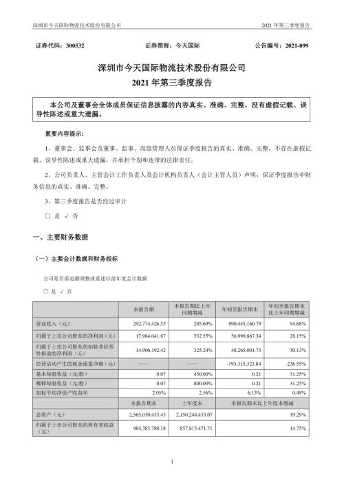 今天国际：2021年第三季度报告.PDF