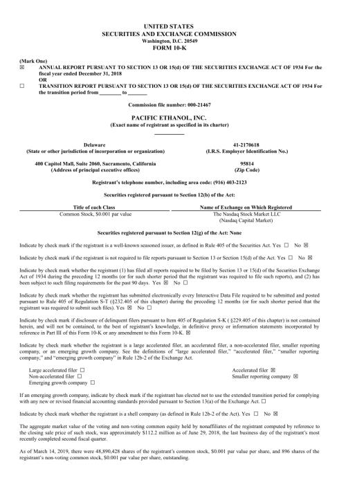Alto Ingredients, Inc. (ALTO) 2018年年度报告「NASDAQ」.pdf