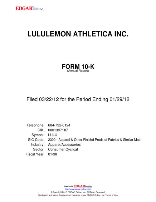 露露乐蒙Lululemon Athletica Inc (LULU) 2011年年度报告「NASDAQ」.pdf