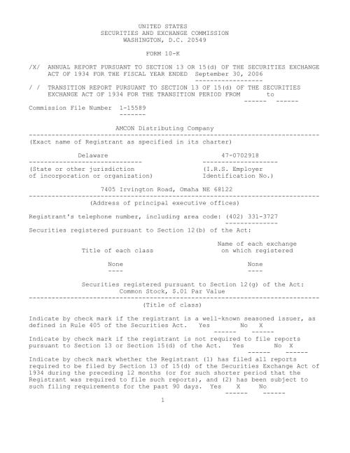 Amcon Distributing Company (DIT) 2006年年度报告「NYSE」.pdf