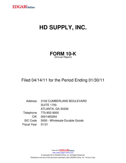 HD Supply Holdings (HDS) 2010年年度报告「NASDAQ」.pdf