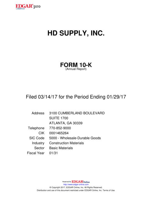 HD Supply Holdings (HDS) 2016年年度报告「NASDAQ」.pdf