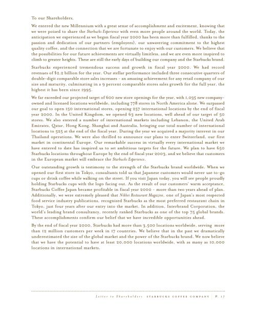 星巴克Starbucks Corp. (SBUX) 2000年年度报告「NASDAQ」.pdf