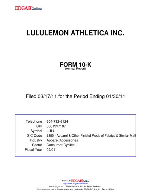 露露乐蒙Lululemon Athletica Inc (LULU) 2010年年度报告「NASDAQ」.pdf