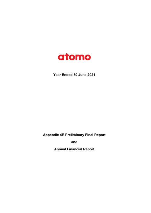 Atomo Diagnostics (AT1) 2021年年度报告「ASX」.pdf