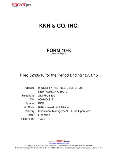 KKR & Co. Inc. (KKR) 2015年年度报告「NYSE」.pdf