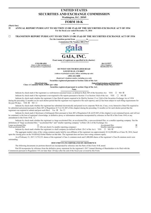 Gaia, Inc. (GAIA) 2016年年度报告「NASDAQ」.pdf