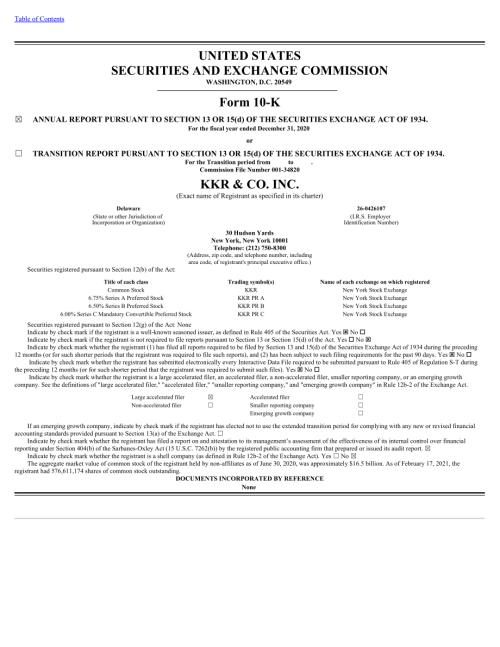 KKR & Co. Inc. (KKR) 2020年年度报告「NYSE」.pdf