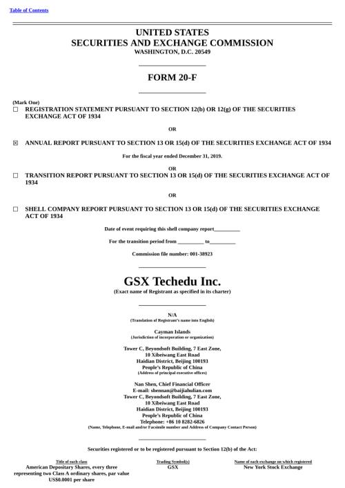 高途 Gaotu Techedu Inc.（GOTU） 2019年20-F年度报告「NYSE」.pdf