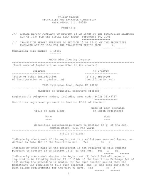 Amcon Distributing Company (DIT) 2005年年度报告「NYSE」.pdf