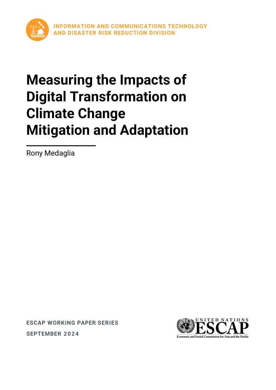 亚太经社会（ESCAP）：2024数字化转型对减缓气候变化和增强气候适应能力的影响研究报告（英文版）（23页）.pdf_第1页