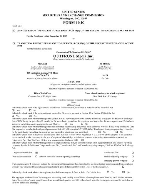 Outfront Media (OUT) 2017年年度报告「NYSE」.pdf