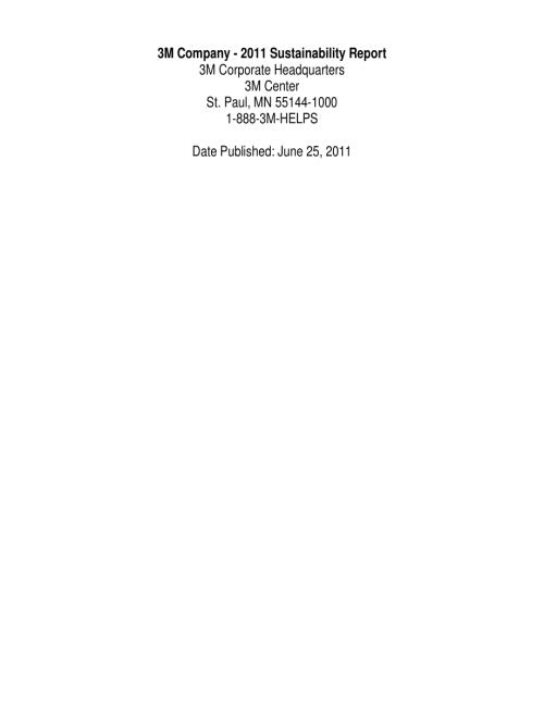 3M公司 (MMM) 3M Corporation (MMM) 2011年CSR报告「NYSE」.pdf