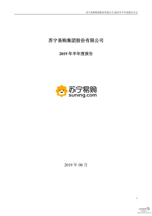 苏宁易购：2019年半年度报告.PDF